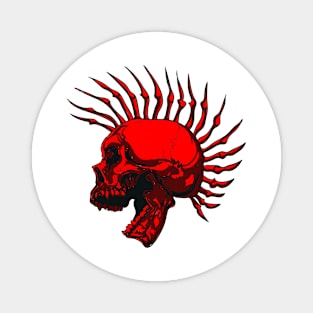 Red Punk Skull Magnet